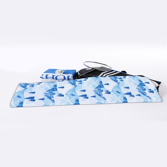 Skiing Mountain Print Sports Towel