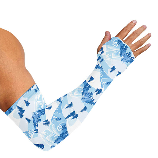 Skiing Mountain Print Sun Protection Arm Sleeves