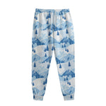 Skiing Mountain Print Sweatpants