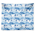 Skiing Mountain Print Tapestry