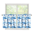 Skiing Mountain Print Tier Curtains