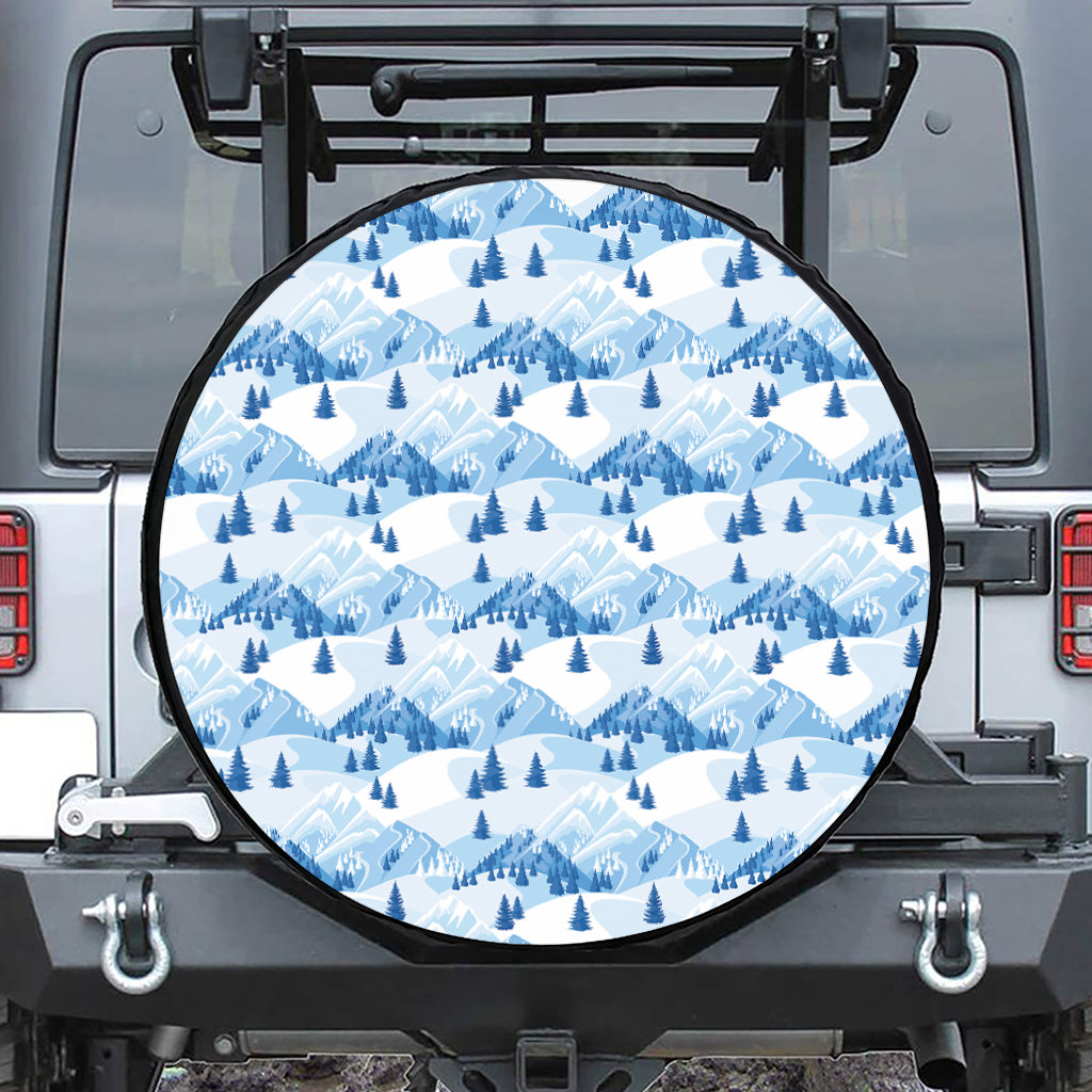Skiing Mountain Print Tire Cover