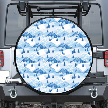 Skiing Mountain Print Tire Cover