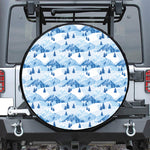 Skiing Mountain Print Tire Cover