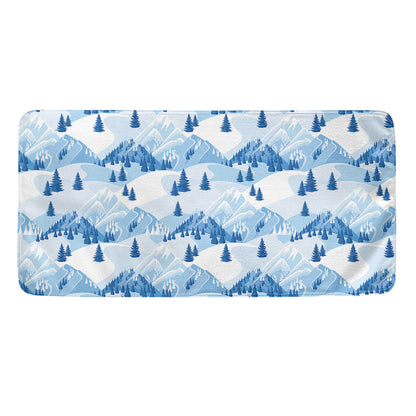 Skiing Mountain Print Towel