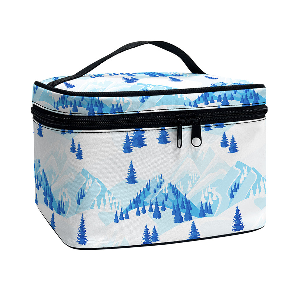 Skiing Mountain Print Travel Makeup Bag