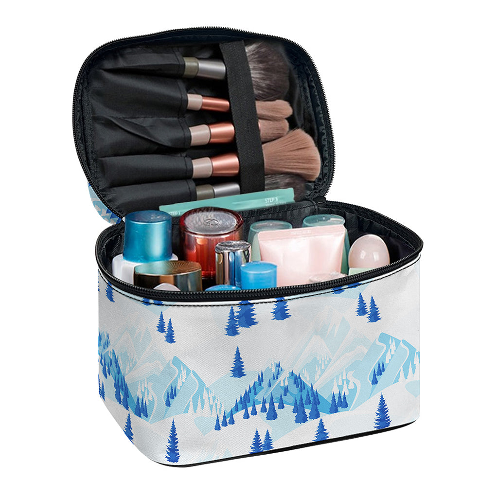Skiing Mountain Print Travel Makeup Bag