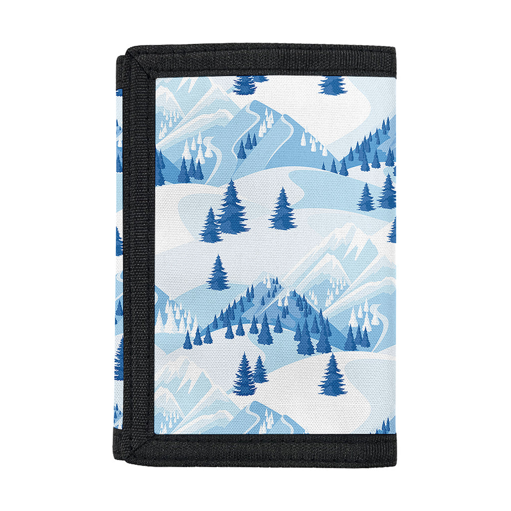 Skiing Mountain Print Trifold Wallet