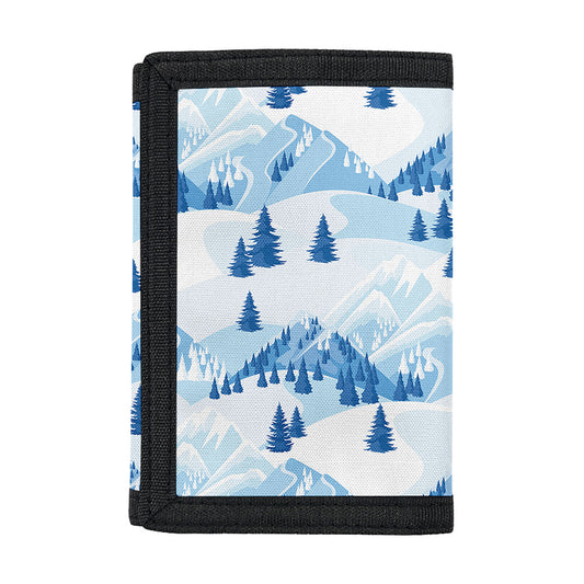 Skiing Mountain Print Trifold Wallet