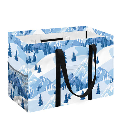 Skiing Mountain Print Utility Tote Bag