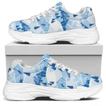 Skiing Mountain Print White Chunky Shoes