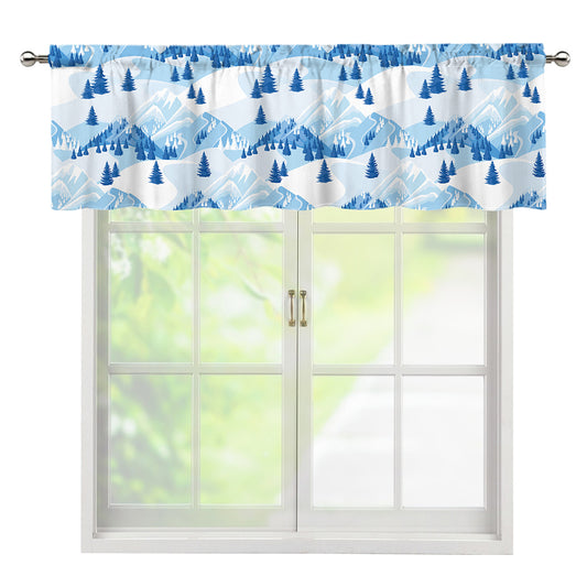 Skiing Mountain Print Window Valance