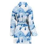 Skiing Mountain Print Women's Bathrobe