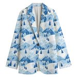 Skiing Mountain Print Women's Blazer