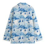 Skiing Mountain Print Women's Blazer