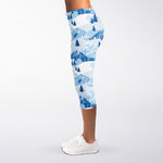 Skiing Mountain Print Women's Capri Leggings