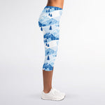 Skiing Mountain Print Women's Capri Leggings