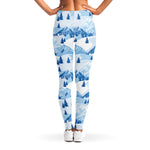 Skiing Mountain Print Women's Leggings