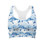 Skiing Mountain Print Women's Sports Bra