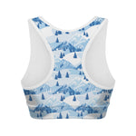 Skiing Mountain Print Women's Sports Bra