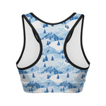 Skiing Mountain Print Women's Sports Bra