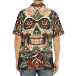 Skull And Roses Tattoo Print Aloha Shirt