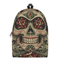 Skull And Roses Tattoo Print School Backpack