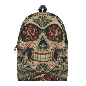 Skull And Roses Tattoo Print Backpack