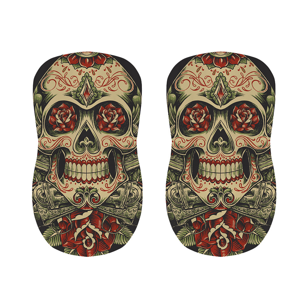 Skull And Roses Tattoo Print Bar Stool Covers