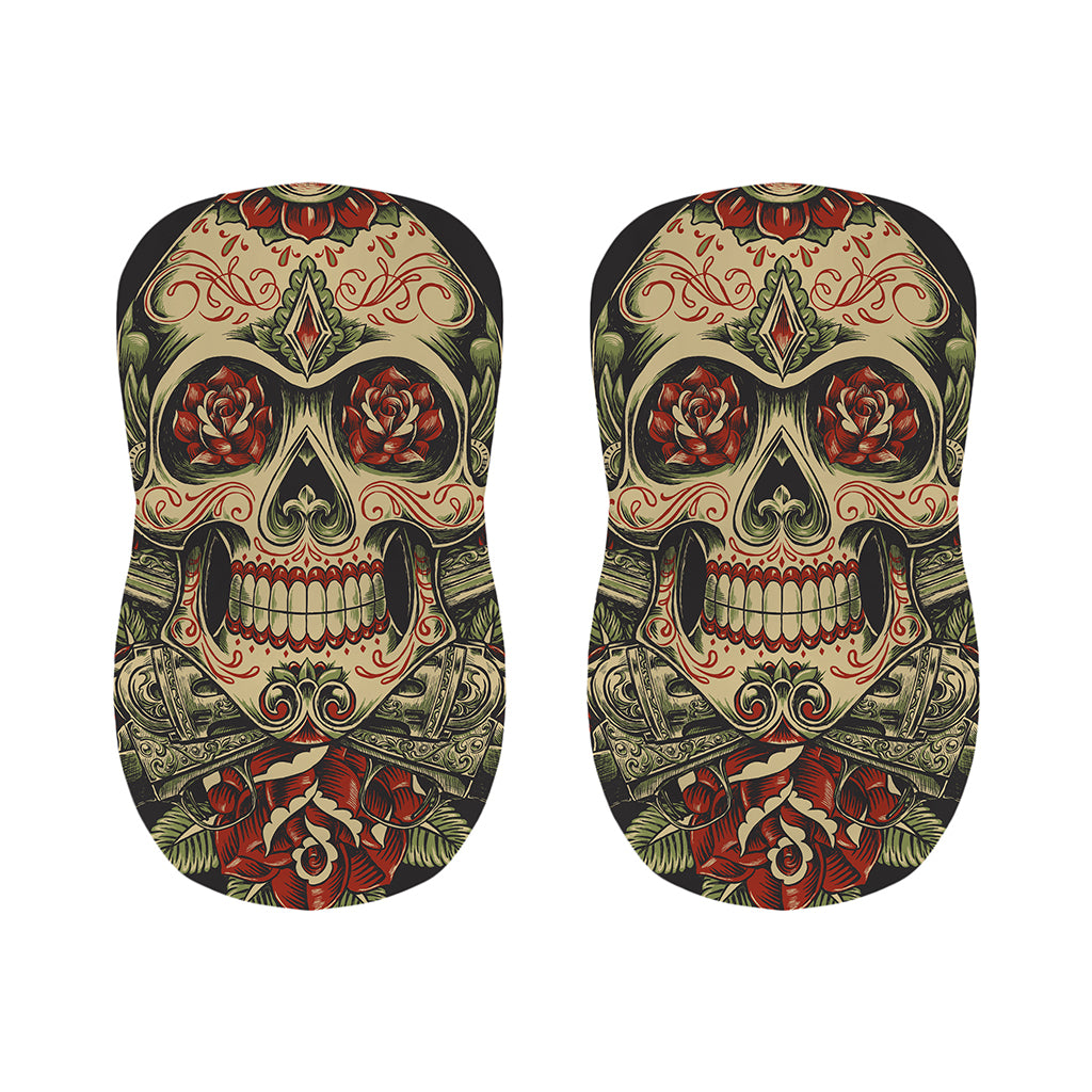 Skull And Roses Tattoo Print Bar Stool Covers