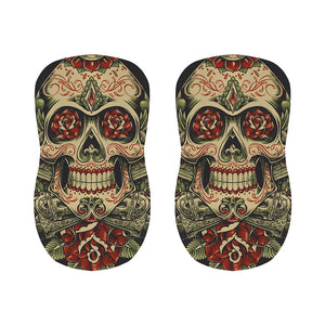 Skull And Roses Tattoo Print Bar Stool Covers