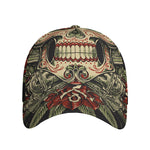 Skull And Roses Tattoo Print Baseball Cap