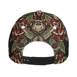Skull And Roses Tattoo Print Baseball Cap