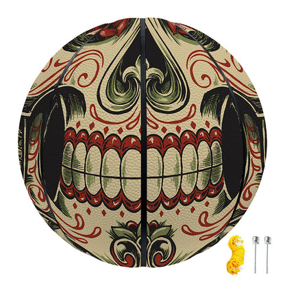 Skull And Roses Tattoo Print Basketball