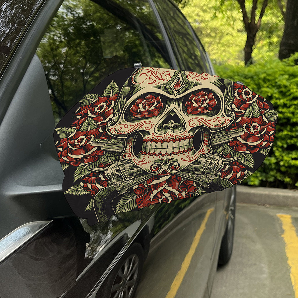 Skull And Roses Tattoo Print Car Side Mirror Covers