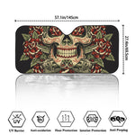 Skull And Roses Tattoo Print Car Windshield Sun Shade
