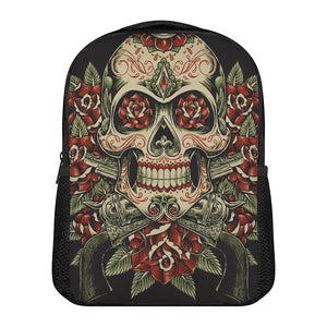 Skull And Roses Tattoo Print Casual Backpack