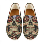 Skull And Roses Tattoo Print Casual Shoes