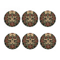 Skull And Roses Tattoo Print Coaster Set