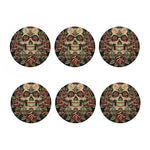 Skull And Roses Tattoo Print Coaster Set