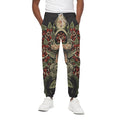 Skull And Roses Tattoo Print Cotton Sweatpants