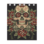 Skull And Roses Tattoo Print Curtain