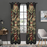 Skull And Roses Tattoo Print Curtain