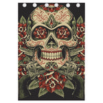 Skull And Roses Tattoo Print Curtain