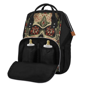 Skull And Roses Tattoo Print Diaper Bag