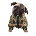 Skull And Roses Tattoo Print Dog Zip Up Jacket