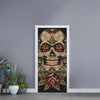 Skull And Roses Tattoo Print Door Sticker