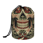 Skull And Roses Tattoo Print Drawstring Makeup Bag