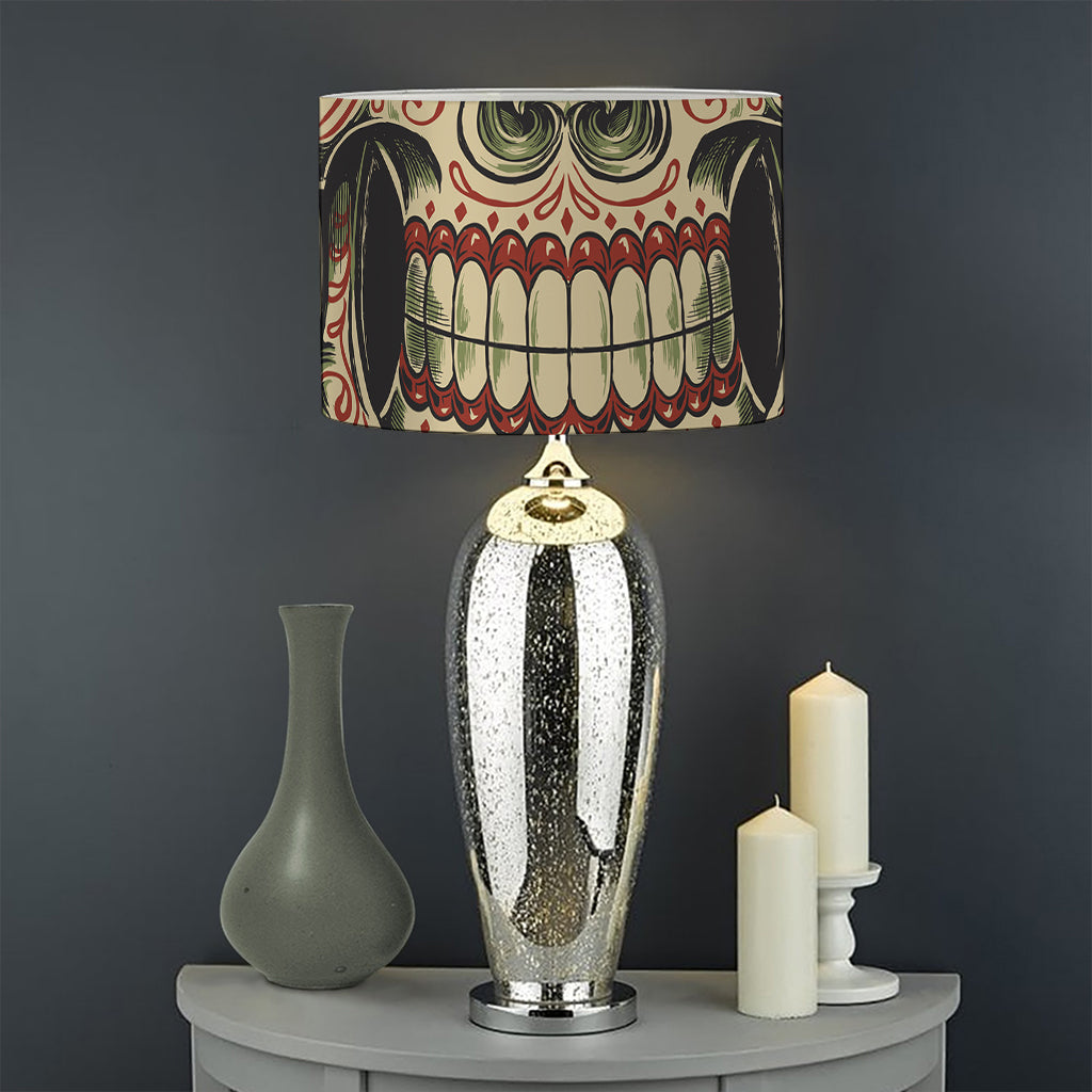 Skull And Roses Tattoo Print Drum Lamp Shade