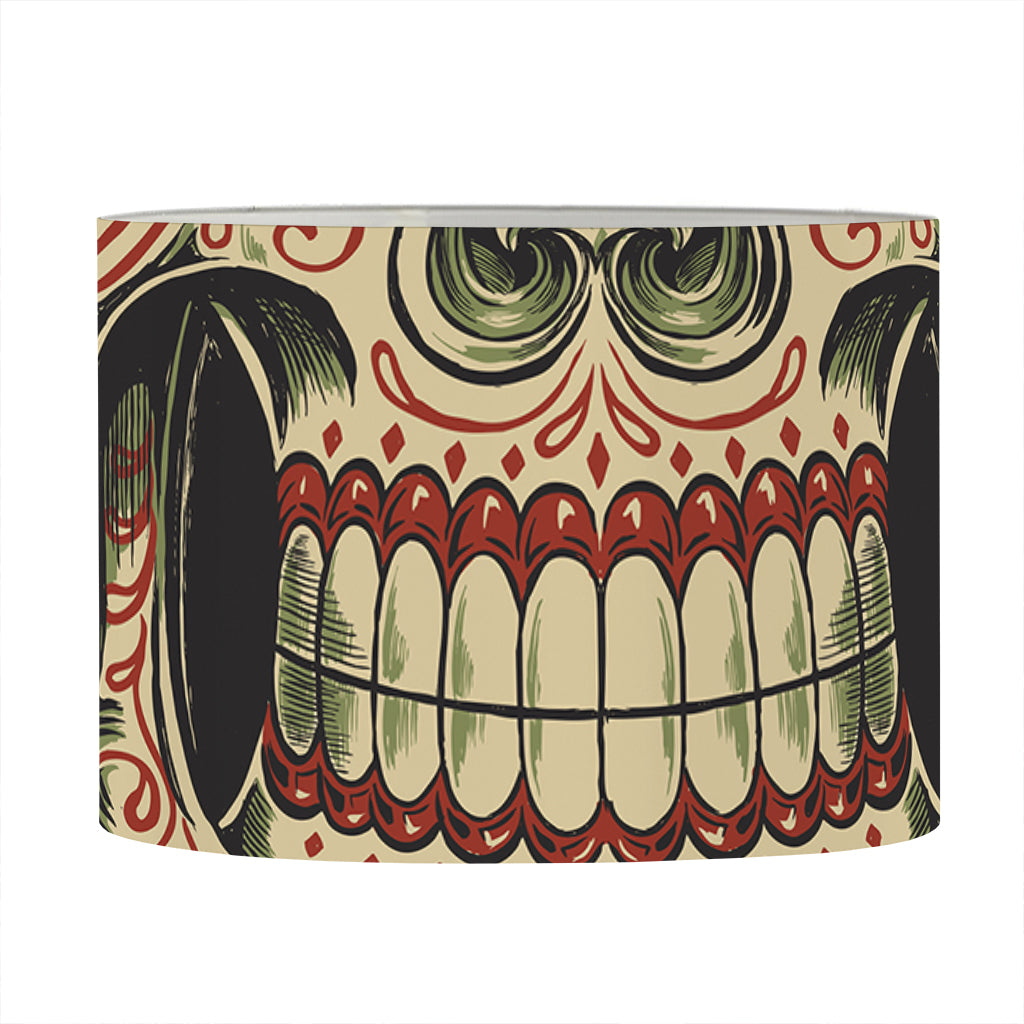 Skull And Roses Tattoo Print Drum Lamp Shade